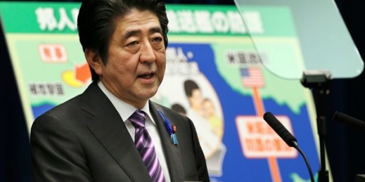 Japanese Prime Minister Shinzo Abe speaks during a press conference at his official residence in Tokyo Tuesday, July 1, 2014 (AP photo by Koji Sasahara).