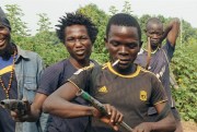 Members of Anti-balaka, a Christian militia, Bangui, Central African Republic, Feb. 26, 2014 (AP photo via Kyodo by Tomoaki Nakano).