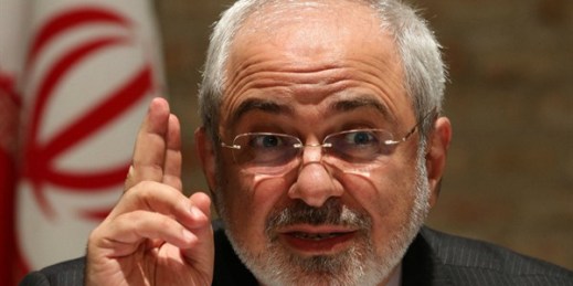 Iranian Foreign Minister Mohammad Javad Zarif speaks after closed-door nuclear talks, Vienna, Austria, July 15, 2014 (AP photo by Ronald Zak).