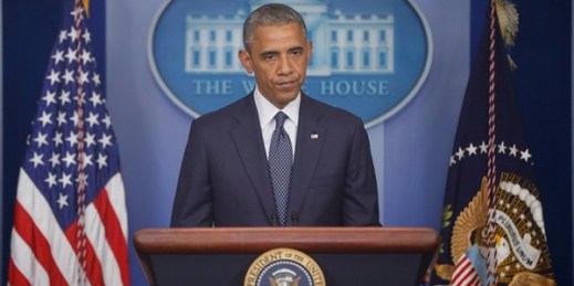 President Barack Obama speaks about escalating sanctions against Russia in response to the crisis in Ukraine at the White House in Washington, July 16, 2014 (AP photo by Charles Dharapak).