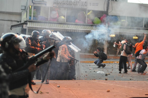 Protest in Caracas, Venezuela, Feb. 15, 2014 (photo by Flickr user andresAzp licensed under the Creative Commons Attribution-NoDerivs 2.0 Generic license).