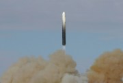 Russian RS-18 Stiletto missile is launched from the Baikonur cosmodrome in Kazakhstan, Oct. 22, 2008 (AP photo).