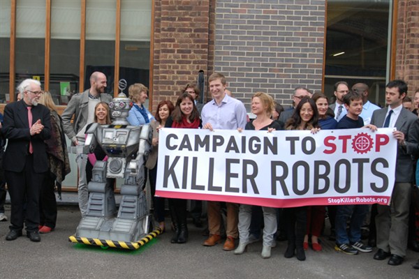 Campaign to Stop Killer Robots rally in London, April 23, 2013 (Photo by Campaign to Stop Killer Robots, licensed under the Creative Commons Attribution 2.0 Generic license).