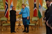 Indian President Shri Pranab Mukherje and Norwegian Prime Minster Erna Solberg, Oslo, Norway, Oct. 14, 2014 (Photo from the website of the Indian President).