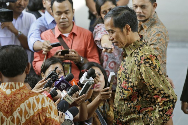 Indonesian President Joko Widodo, Merdeka Palace in Jakarta, Indonesia, Oct. 21, 2014 (AP photo by Dita Alangkara).