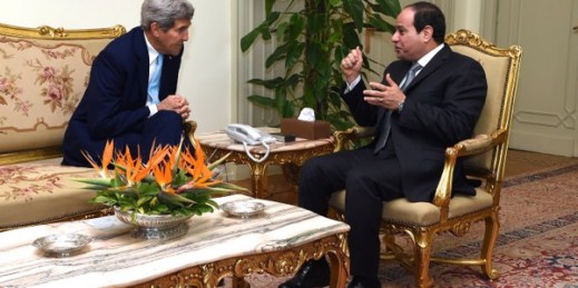 U.S. Secretary of State John Kerry and Egyptian President Abdel Fattah el-Sissi, Oct. 13, 2014, Cairo, Egypt (State Department photo).
