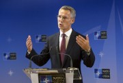 NATO Secretary-General Jens Stoltenberg at NATO headquarters in Brussels, Oct. 1, 2014 (AP photo by Virginia Mayo).