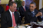 President Barack Obama with House Speaker John Boehner at the  White House in Washington, Nov. 7, 2014 (AP photo by Evan Vucci).