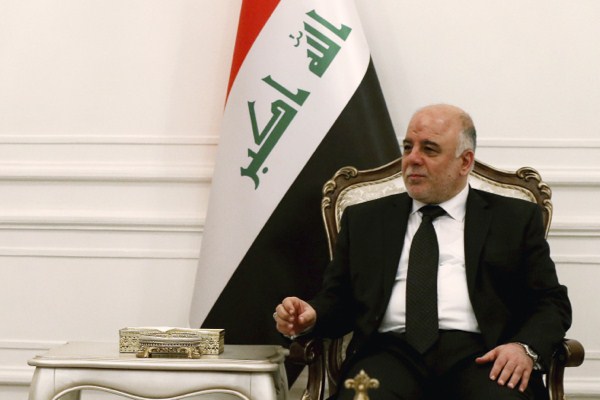 Iraqi Prime Minister Haider al-Abadi in Baghdad, Iraq, Dec. 9, 2014 (AP photo by Mark Wilson).