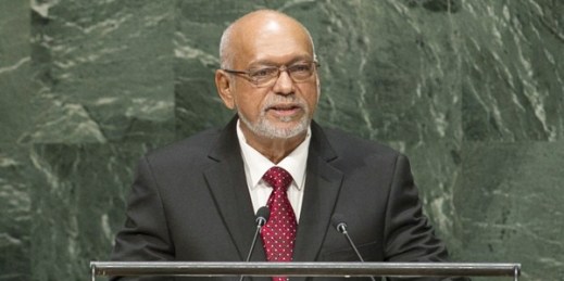 Guyana President Donald Rabindranauth Ramotar addresses the general debate of the 69th session of the U.N. General Assembly, New York, Sept. 26, 2014 (U.N. photo by Amanda Voisard).