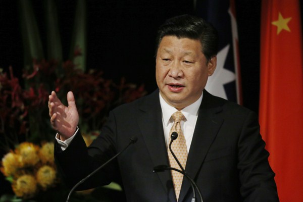Chinese President Xi Jinping addresses the Australia China state and provincial leaders forum in Sydney, Australia, Nov. 19, 2014 (AP photo by Jason Reed).