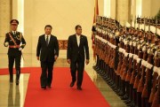 Ecuadorean President Rafael Correa with Chinese President Xi Jinping at the Great Hall of the People, Beijng, China, Jan. 7, 2015 (Ecuadorean Foreign Ministry photo by Luis Astudillo).