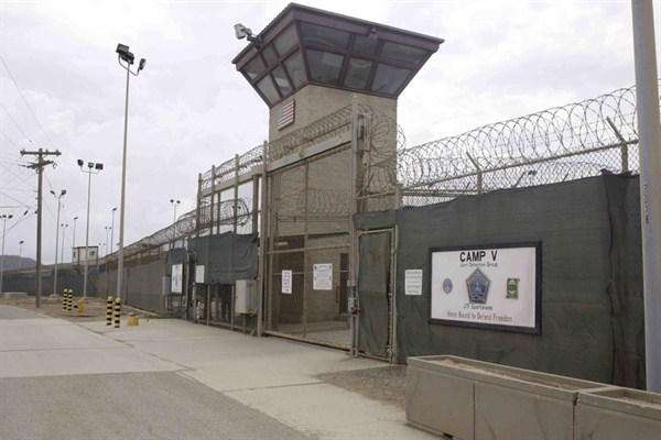 The entrance to Camp 5 and Camp 6 at the U.S. military’s Guantanamo Bay detention center, which President Barack Obama has pledged to close amid opposition in Congress, Guantanamo Bay Naval Base, Cuba, June 7, 2014 (AP photo by Ben Fox).