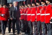 Canadian Prime Minister Stephen Harper marks the 100th anniversaries of the Royal 22nd Regiment and Valcartier Garrison in Quebec, Oct. 14. 2014 (Photo from the website of the Canadian Prime Minister).