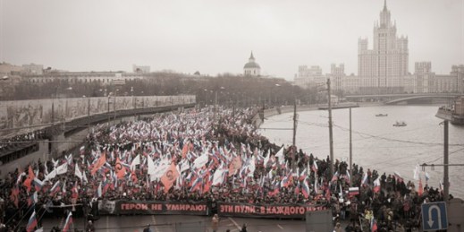 Thousands rally in memory of the murdered activist Boris Nemtsov, Moscow, Russia, March 1, 2015 (photo by Flickr user Evgeniy Isaev used under Creative Commons Attribution 2.0 Generic license).
