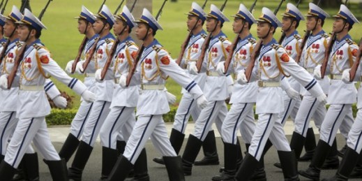 Vietnamese guards of honor march in Hanoi, Vietnam, June 4, 2012 (AP photo by Na Son Nguyen).