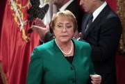 Chilean President Michelle Bachelet attends a ceremony announcing new Cabinet members at the presidential palace La Moneda, Santiago, Chile, May 11, 2015 (AP photo by Luis Hidalgo).