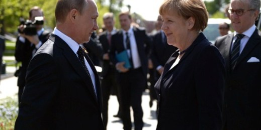 Russian President Vladimir Putin with German Chancellor Angela Merkel, Moscow, Russia, May 10, 2015 (Official Kremlin photo).