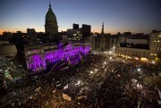 People demonstrate against violence against women outside the National Congress in Buenos Aires, Argentina, June 3, 2015 (AP photo by Natacha Pisarenko).