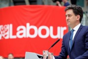 Ed Miliband speaks at a British Labour Party campaign rally in May, 2015 (U.K. Labour Party photo).