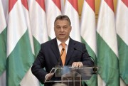 Hungarian Prime Minister Viktor Orban addresses a conference held on the occasion of the 5th anniversary his government, Budapest, Hungary, May 29, 2015 (Szilard Koszticsak/MTI via AP).