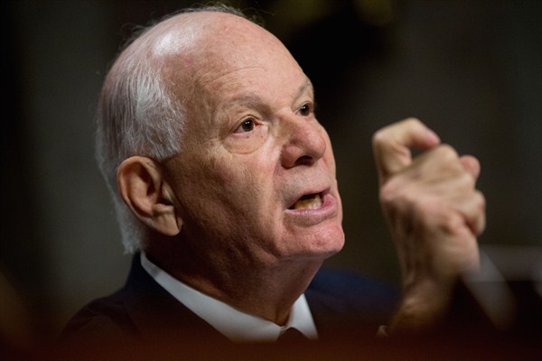 Ranking Member Sen. Ben Cardin, D-Md., during a Senate Foreign Relations Committee hearing on Capitol Hill to review the Iran nuclear agreement, July 23, 2015 (AP photo by Andrew Harnik).