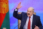 Belarusian President Alexander Lukashenko speaks during a news conference, Minsk, Belarus, Jan. 29, 2015 (AP photo by Sergei Grits).