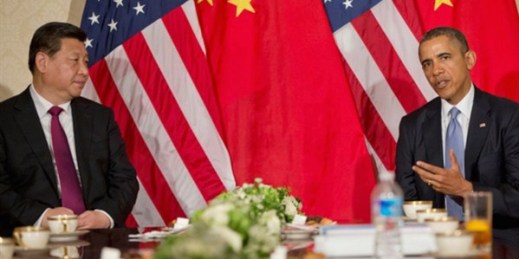 U.S. President Barack Obama during a bilateral meeting with Chinese President Xi Jinping at the US Ambassador's Residence, Amsterdam, Netherlands, March 24, 2014 (U.S. Embassy in the Hague photo).