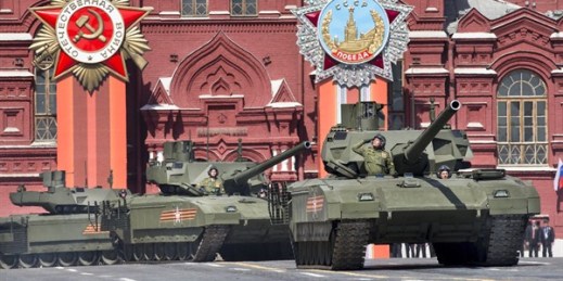 Russian T-14 Armata tanks make their way during the Victory Parade marking the 70th anniversary of the defeat of the Nazis in World War II, Red Square Moscow, Russia, May 9, 2015 (AP photo by Alexander Zemlianichenko).