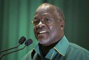 Tanzania's public works minister John Pombe Magufuli speaks at an internal party poll to decide the ruling party's presidential candidate, Dodoma, Tanzania, July 11, 2015 (AP photo by Khalfan Said).