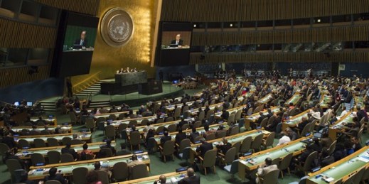 U.N. Secretary-General Ban Ki-moon addresses the opening meeting of the General Assembly’s seventieth session, New York, Sept. 15, 2015 (U.N. photo by Eskinder Debebe).