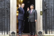 U.K. Prime Minister David Cameron welcomes Chinese President Xi Xinping, London, Oct. 21, 2015 (10 Downing St. photo by Georgina Coupe).