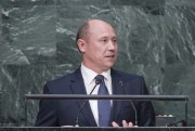 Then-Moldovan Prime Minister Valeriu Strelet speaks at the U.N. General Assembly, New York, Sept. 30, 2015 (U.N. photo by Amanda Voisard).