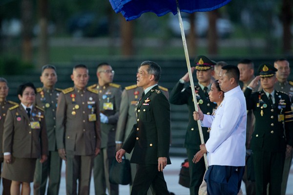Thailand's Crown Prince Maha Vajiralongkorn hosts a ceremony at Ratchapakdi Park in Hua Hin, south of Bangkok, Thailand, Sept. 26, 2015 (AP photo by Mark Baker).