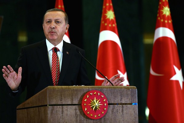Turkish President Recep Tayyip Erdogan at the presidential palace, Ankara, Turkey, Nov. 24, 2015 (AP photo by Kayhan Ozer).