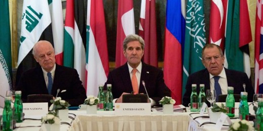 U.S. Secretary of State John Kerry sits with United Nations Special Envoy for Syria Staffan de Mistura and Russian Foreign Minister Sergey Lavrov, Vienna, Austria, Nov. 14, 2015 (State Department Photo).