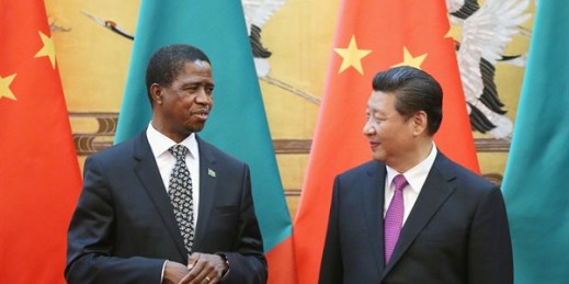 Chinese President Xi Jinping, right, talks with Zambian President Edgar Chagwa Lungu, during a signing ceremony at the Great Hall of the People, Beijing, China, March 30, 2015 (AP photo by Feng Li).