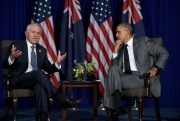 Australian Prime Minister Malcolm Turnbull and U.S. President Barack Obama at the Asia-Pacific Economic Cooperation summit, Manila, Philippines, Nov. 17, 2015 (AP photo by Susan Walsh).