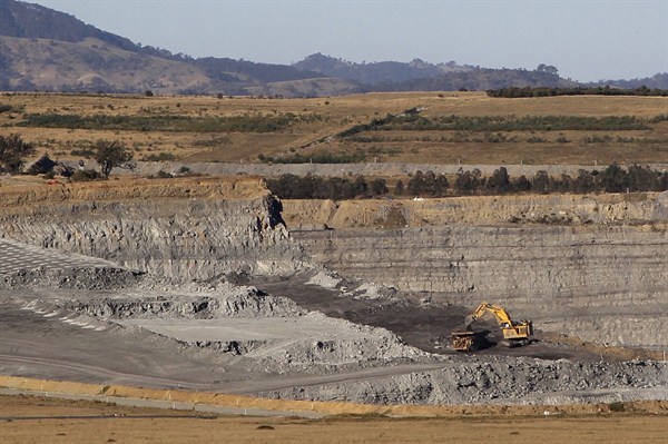 A coal mine near Gunnedah, 280 miles northwest of Sydney, Australia, Sept. 11, 2012 (AP photo by Rob Griffith).