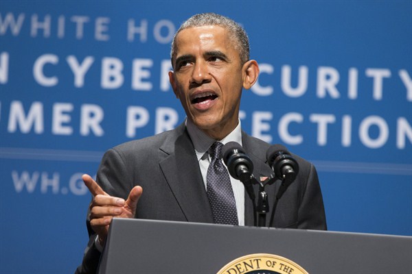 U.S. President Barack Obama during a summit on cybersecurity and consumer protection at Stanford University, Palo Alto, Calif., Feb. 13, 2015 (AP photo by Evan Vucci).