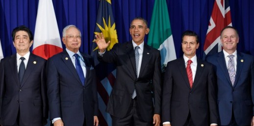 U.S. President Barack Obama and other leaders of the Trans-Pacific Partnership countries at the Asia-Pacific Economic Cooperation summit, Manila, Philippines, Nov. 18, 2015 (AP photo by Susan Walsh).