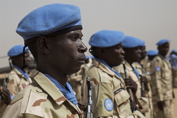 Nigerien peacekeepers from the U.N. Multidimensional Integrated Stabilization Mission in Mali (MINUSMA), Menaka, Mali, Dec. 3, 2015 (U.N. photo by Marco Dormino).