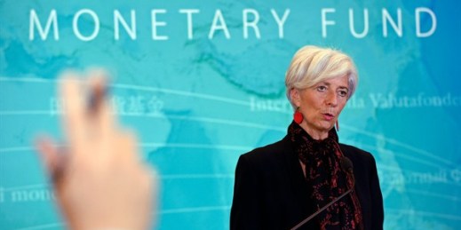 International Monetary Fund Managing Director Christine Lagarde during a news conference, Washington, Nov. 30, 2015 (AP photo by Susan Walsh).