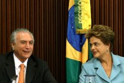 Brazilian President Dilma Rousseff and Vice President Michel Temer during a Cabinet meeting, Brasilia, Oct. 8, 2015 (AP photo by Eraldo Peres).