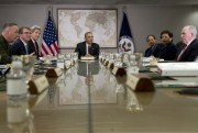 President Barack Obama hosts a meeting of his National Security Council (NSC) at the State Department, Washington, Feb. 25, 2016 (AP photo by Carolyn Kaster).