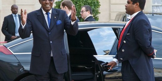 Chad’s president, Idriss Deby, after his meeting with French President Francois Holland at the Elysee Palace, Paris, May 14, 2015 (AP photo by Michel Euler).