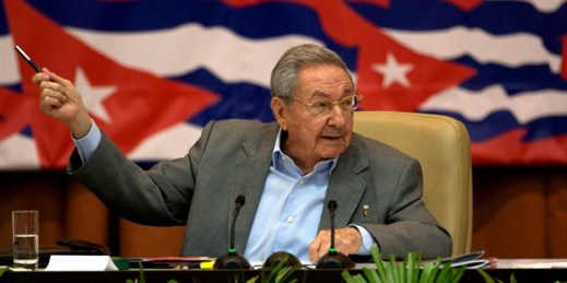 Cuban President Raul Castro at the Seventh Congress of the Cuban Communist Party, Havana, April 18, 2016 (AP photo by Ismael Francisco).