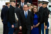 French President Francois Hollande after arriving at Andrews Air Force Base, Md., March 31, 2016 (AP photo by Jose Luis Magana).