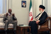 Senegal’s then-president, Abdoulaye Wade, meeting with Iranian Supreme Leader Ayatollah Ali Khamenei, Tehran, Iran, June 27, 2006 (AP photo by Vahid Salemi).