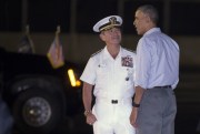 President Barack Obama and the head of the U.S. Pacific Command, Adm. Harry Harris, at Joint Base Pearl Harbor-Hickam, Honolulu, Hawaii, Dec. 19, 2015 (AP photo by Evan Vucci).